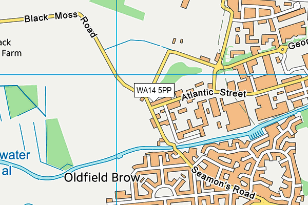 WA14 5PP map - OS VectorMap District (Ordnance Survey)