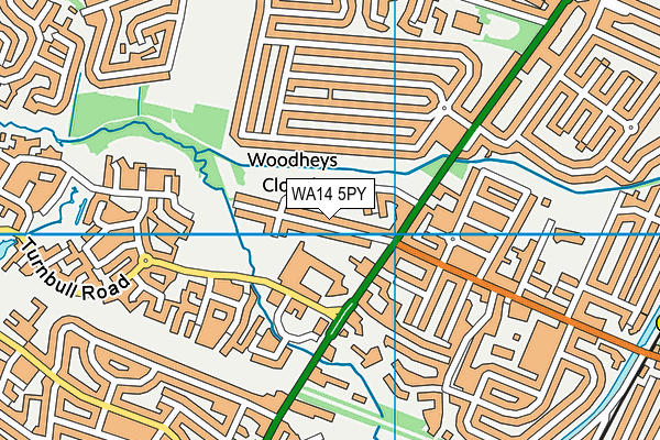 WA14 5PY map - OS VectorMap District (Ordnance Survey)