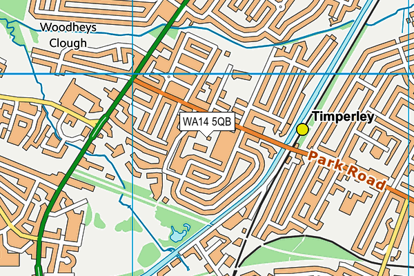 WA14 5QB map - OS VectorMap District (Ordnance Survey)