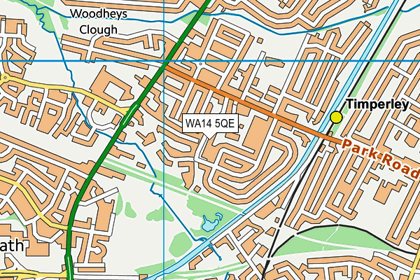 WA14 5QE map - OS VectorMap District (Ordnance Survey)