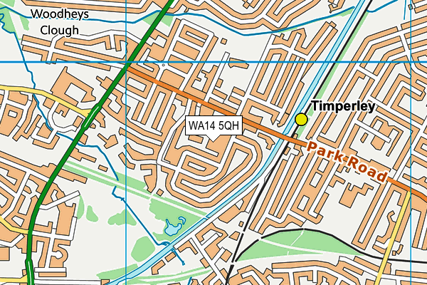 WA14 5QH map - OS VectorMap District (Ordnance Survey)