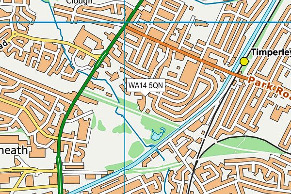 WA14 5QN map - OS VectorMap District (Ordnance Survey)