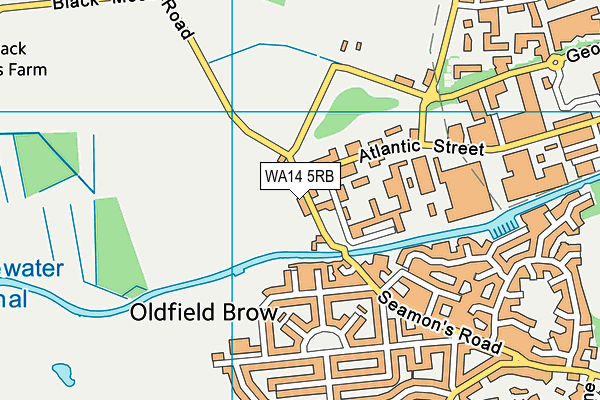 WA14 5RB map - OS VectorMap District (Ordnance Survey)