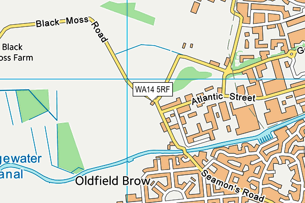 WA14 5RF map - OS VectorMap District (Ordnance Survey)