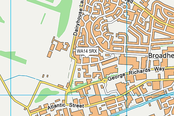 WA14 5RX map - OS VectorMap District (Ordnance Survey)
