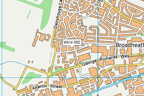 WA14 5RZ map - OS VectorMap District (Ordnance Survey)