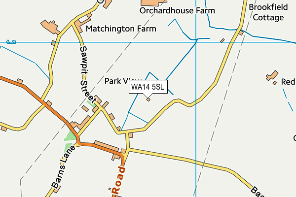 WA14 5SL map - OS VectorMap District (Ordnance Survey)