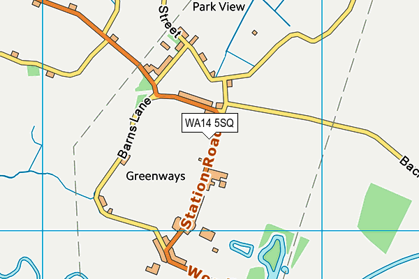 WA14 5SQ map - OS VectorMap District (Ordnance Survey)
