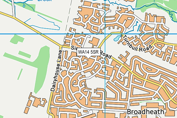 WA14 5SR map - OS VectorMap District (Ordnance Survey)
