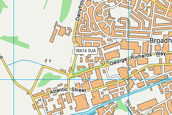 WA14 5UA map - OS VectorMap District (Ordnance Survey)