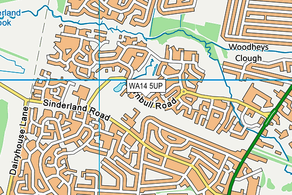 WA14 5UP map - OS VectorMap District (Ordnance Survey)