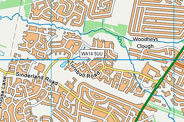 WA14 5UU map - OS VectorMap District (Ordnance Survey)