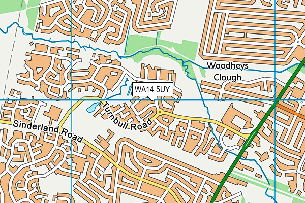 WA14 5UY map - OS VectorMap District (Ordnance Survey)