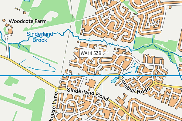 WA14 5ZB map - OS VectorMap District (Ordnance Survey)