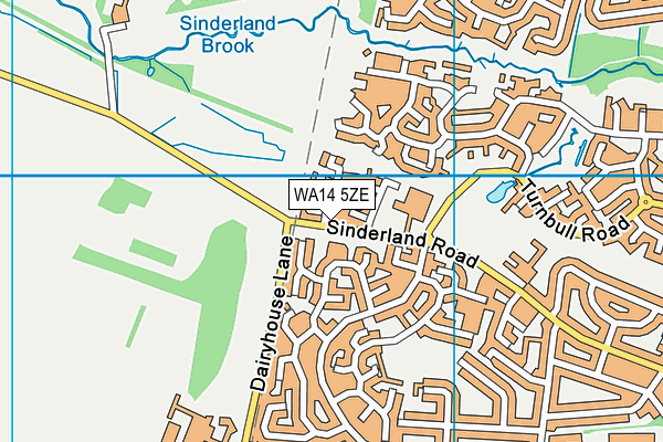 WA14 5ZE map - OS VectorMap District (Ordnance Survey)