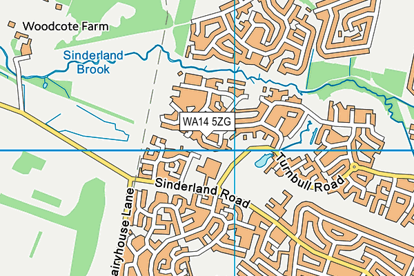 WA14 5ZG map - OS VectorMap District (Ordnance Survey)