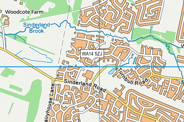 WA14 5ZJ map - OS VectorMap District (Ordnance Survey)