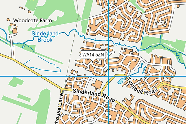 WA14 5ZN map - OS VectorMap District (Ordnance Survey)