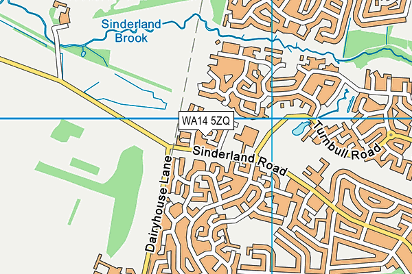 WA14 5ZQ map - OS VectorMap District (Ordnance Survey)