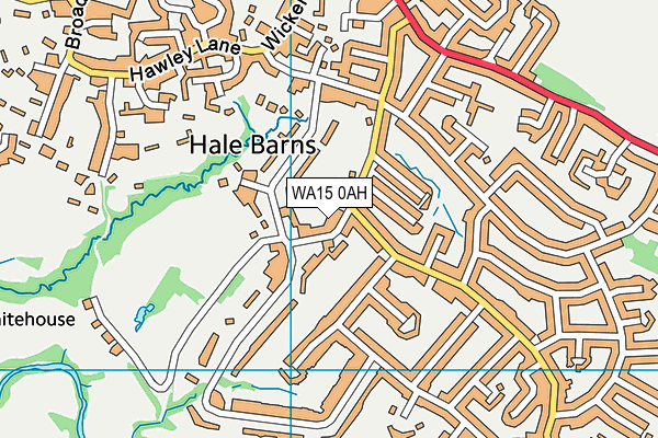 WA15 0AH map - OS VectorMap District (Ordnance Survey)