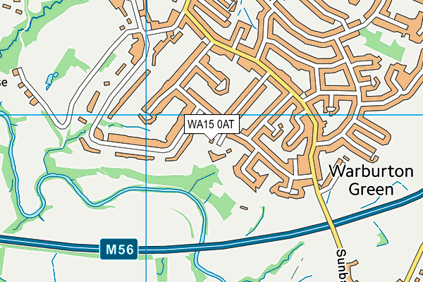 WA15 0AT map - OS VectorMap District (Ordnance Survey)