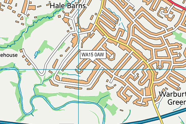 WA15 0AW map - OS VectorMap District (Ordnance Survey)