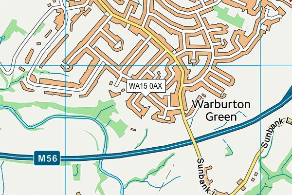 WA15 0AX map - OS VectorMap District (Ordnance Survey)