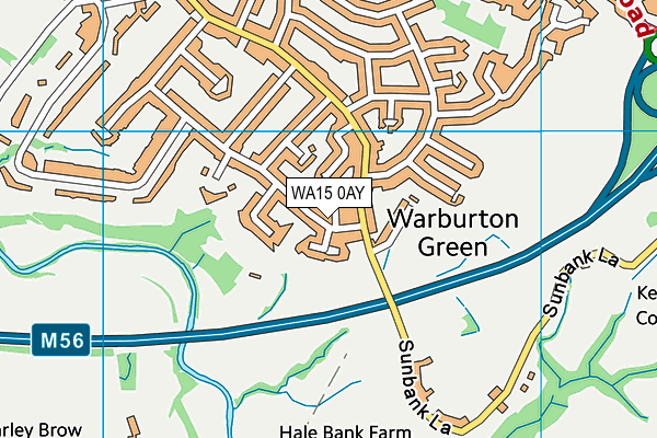 WA15 0AY map - OS VectorMap District (Ordnance Survey)