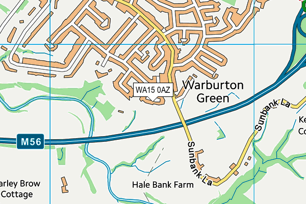 WA15 0AZ map - OS VectorMap District (Ordnance Survey)
