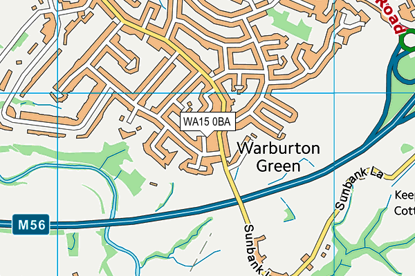 WA15 0BA map - OS VectorMap District (Ordnance Survey)