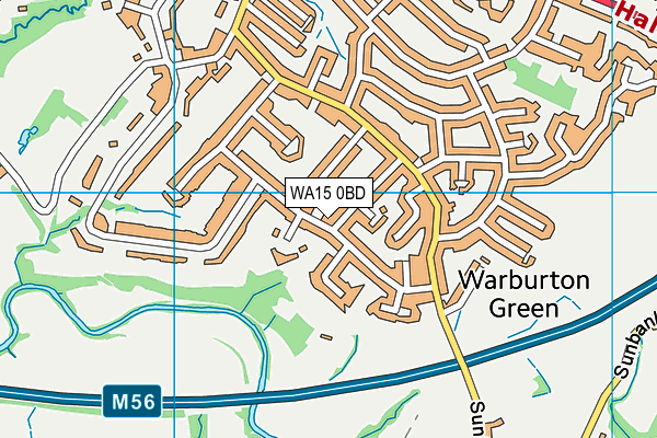 WA15 0BD map - OS VectorMap District (Ordnance Survey)