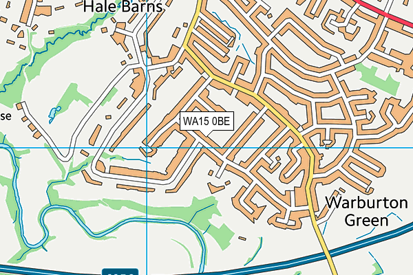 WA15 0BE map - OS VectorMap District (Ordnance Survey)
