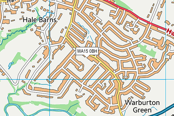 WA15 0BH map - OS VectorMap District (Ordnance Survey)