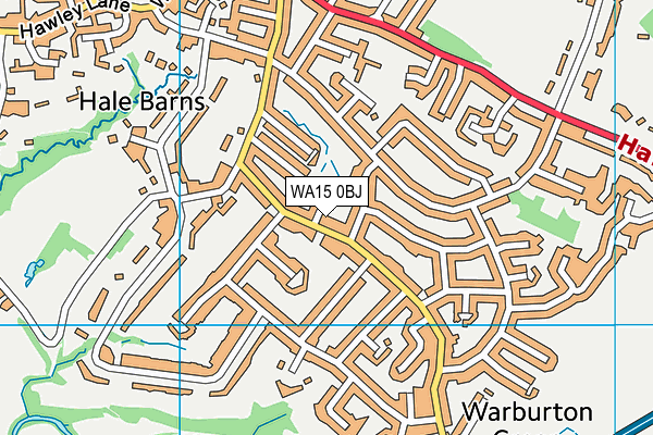 WA15 0BJ map - OS VectorMap District (Ordnance Survey)