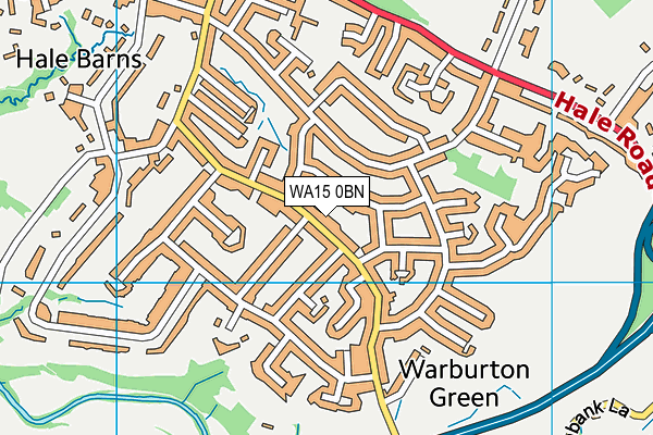 WA15 0BN map - OS VectorMap District (Ordnance Survey)