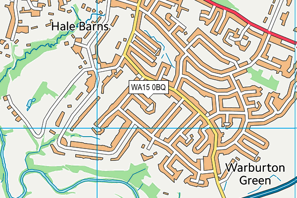 WA15 0BQ map - OS VectorMap District (Ordnance Survey)