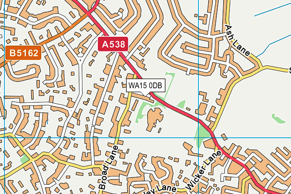WA15 0DB map - OS VectorMap District (Ordnance Survey)