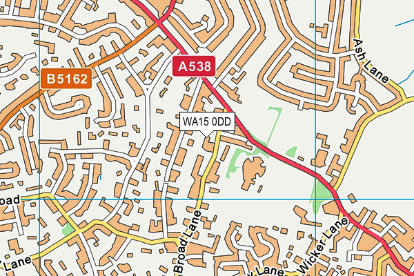 WA15 0DD map - OS VectorMap District (Ordnance Survey)