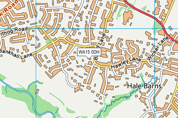 WA15 0DH map - OS VectorMap District (Ordnance Survey)
