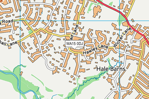 WA15 0DJ map - OS VectorMap District (Ordnance Survey)