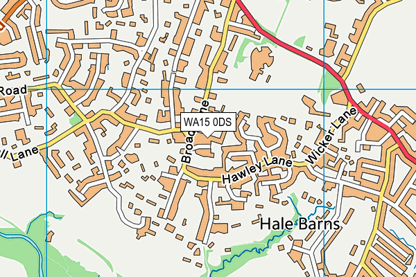 WA15 0DS map - OS VectorMap District (Ordnance Survey)