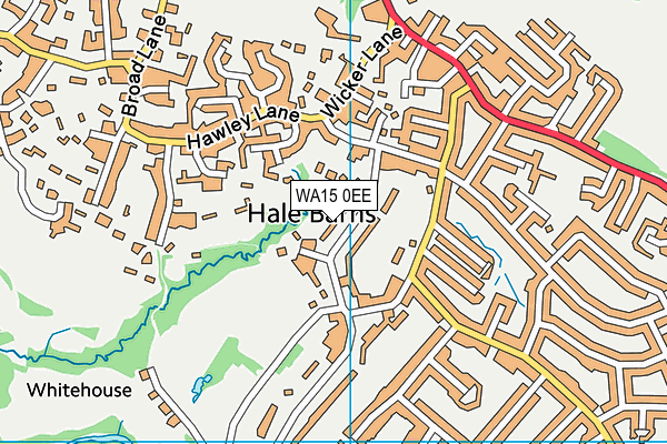 WA15 0EE map - OS VectorMap District (Ordnance Survey)