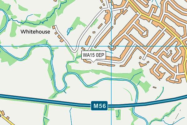 WA15 0EP map - OS VectorMap District (Ordnance Survey)