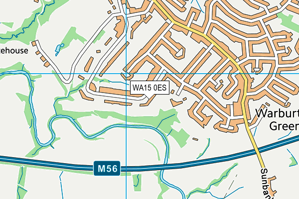 WA15 0ES map - OS VectorMap District (Ordnance Survey)