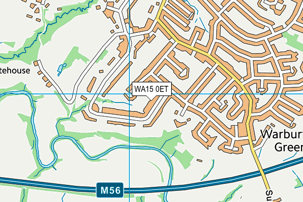 WA15 0ET map - OS VectorMap District (Ordnance Survey)