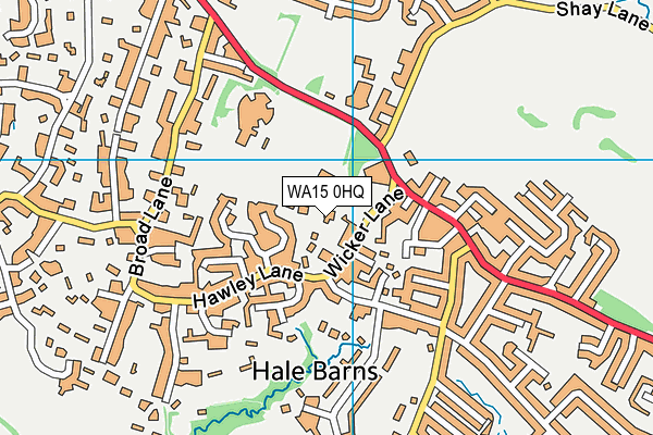 WA15 0HQ map - OS VectorMap District (Ordnance Survey)
