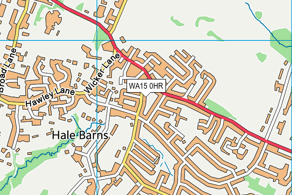 WA15 0HR map - OS VectorMap District (Ordnance Survey)