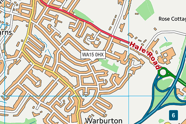 WA15 0HX map - OS VectorMap District (Ordnance Survey)