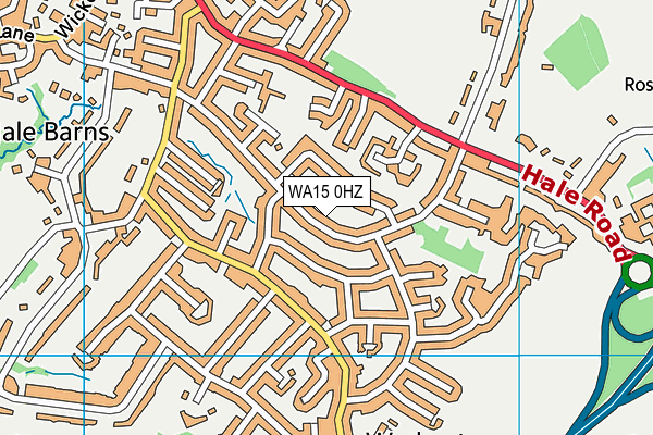 WA15 0HZ map - OS VectorMap District (Ordnance Survey)