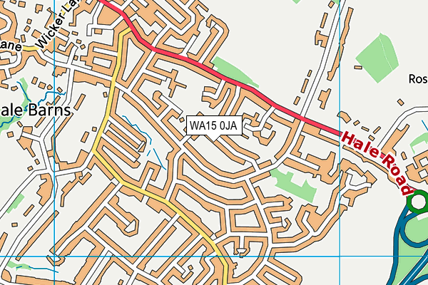 WA15 0JA map - OS VectorMap District (Ordnance Survey)